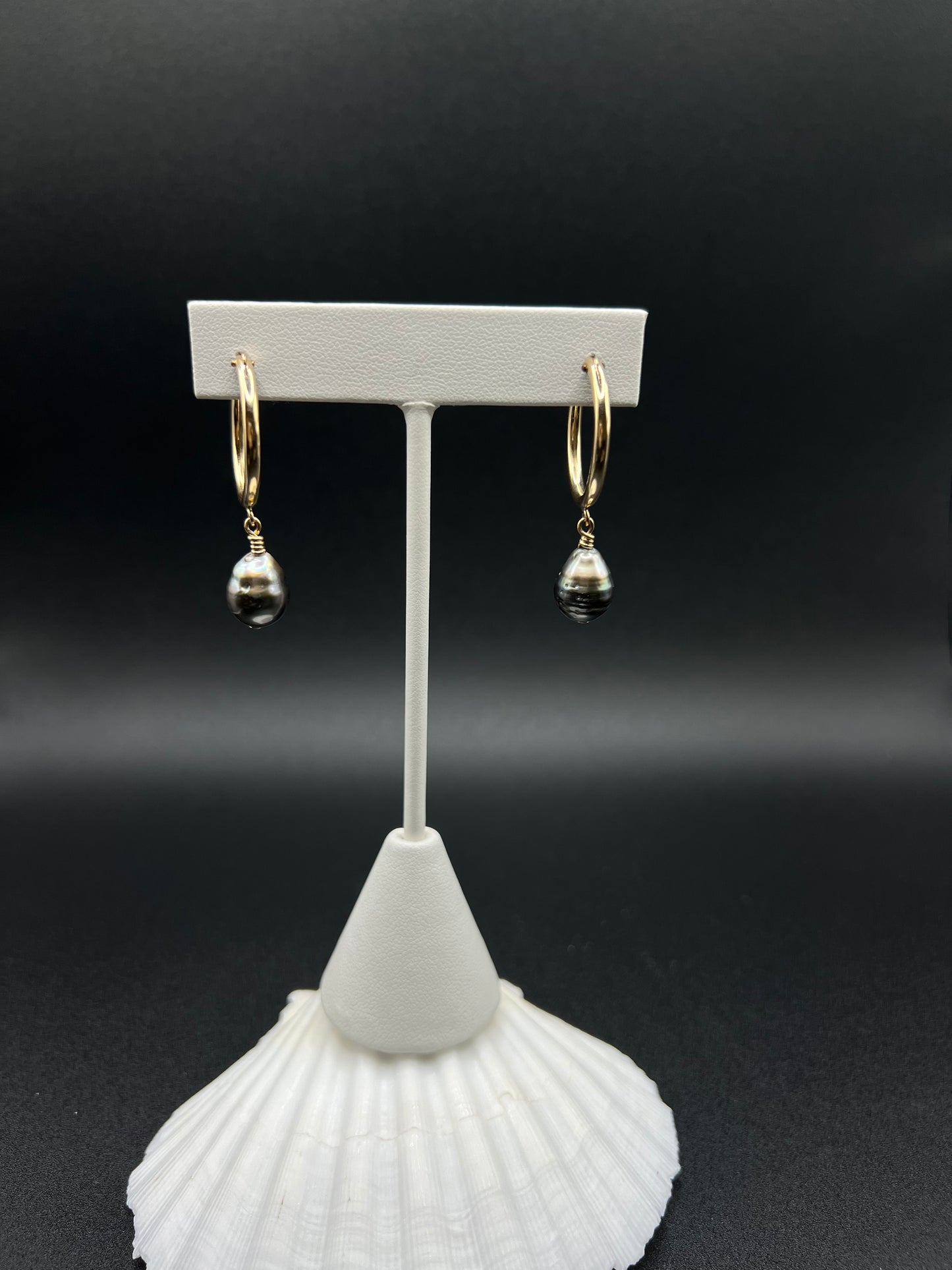 Tahitian Pearl Hoops