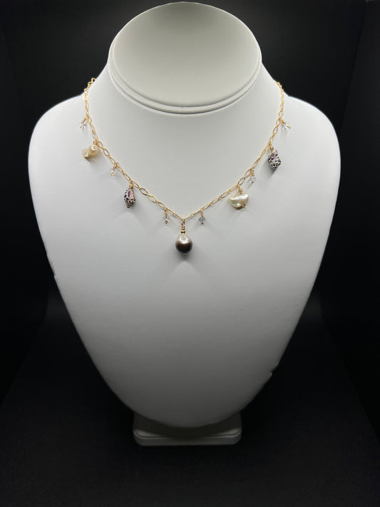 Tahitian Pearl Charm Necklace