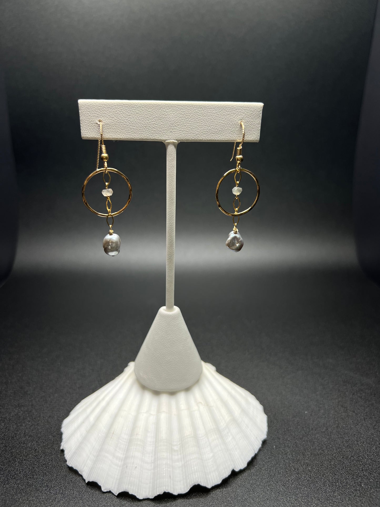 Blue Freshwater Pearl Earrings