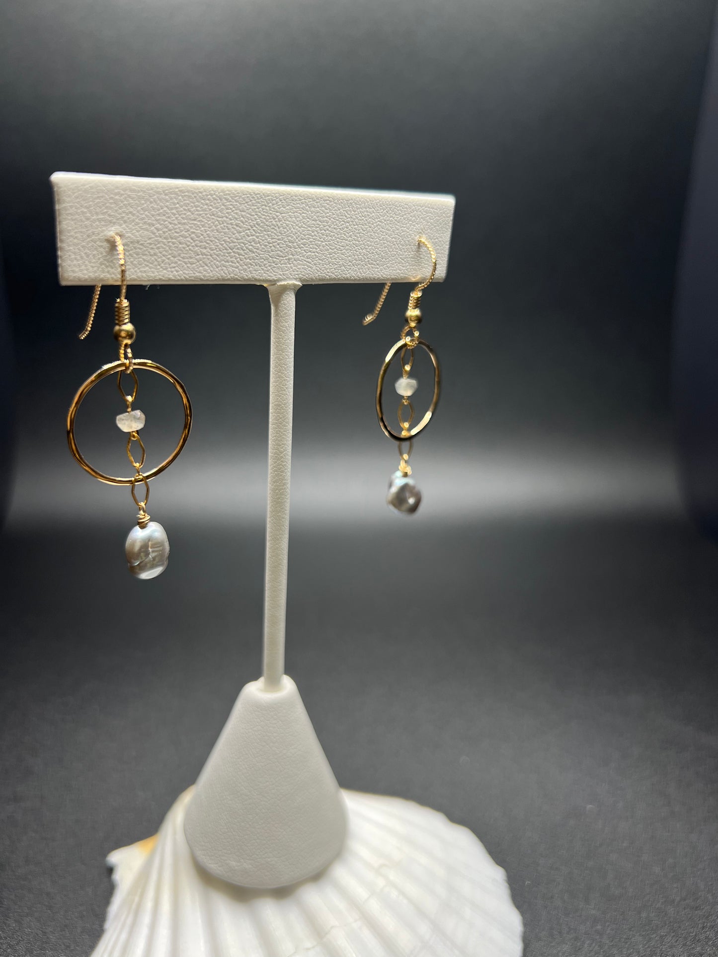 Blue Freshwater Pearl Earrings