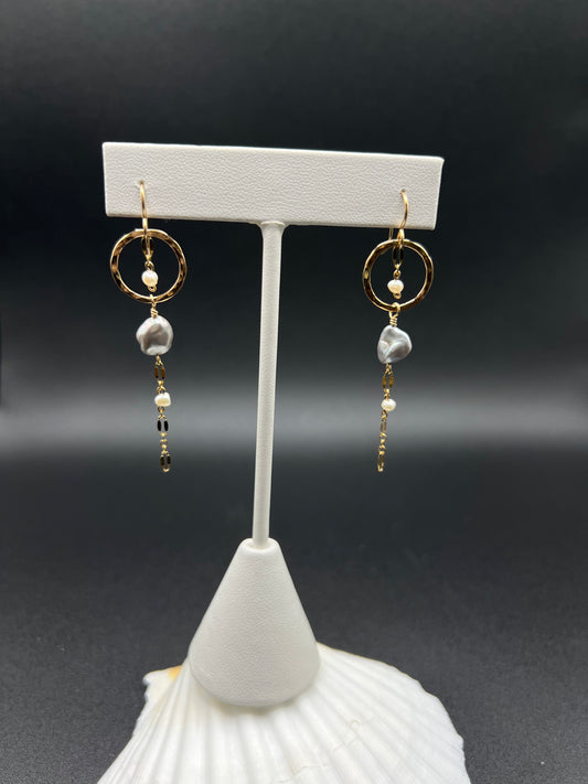 Blue Freshwater Pearl Earrings