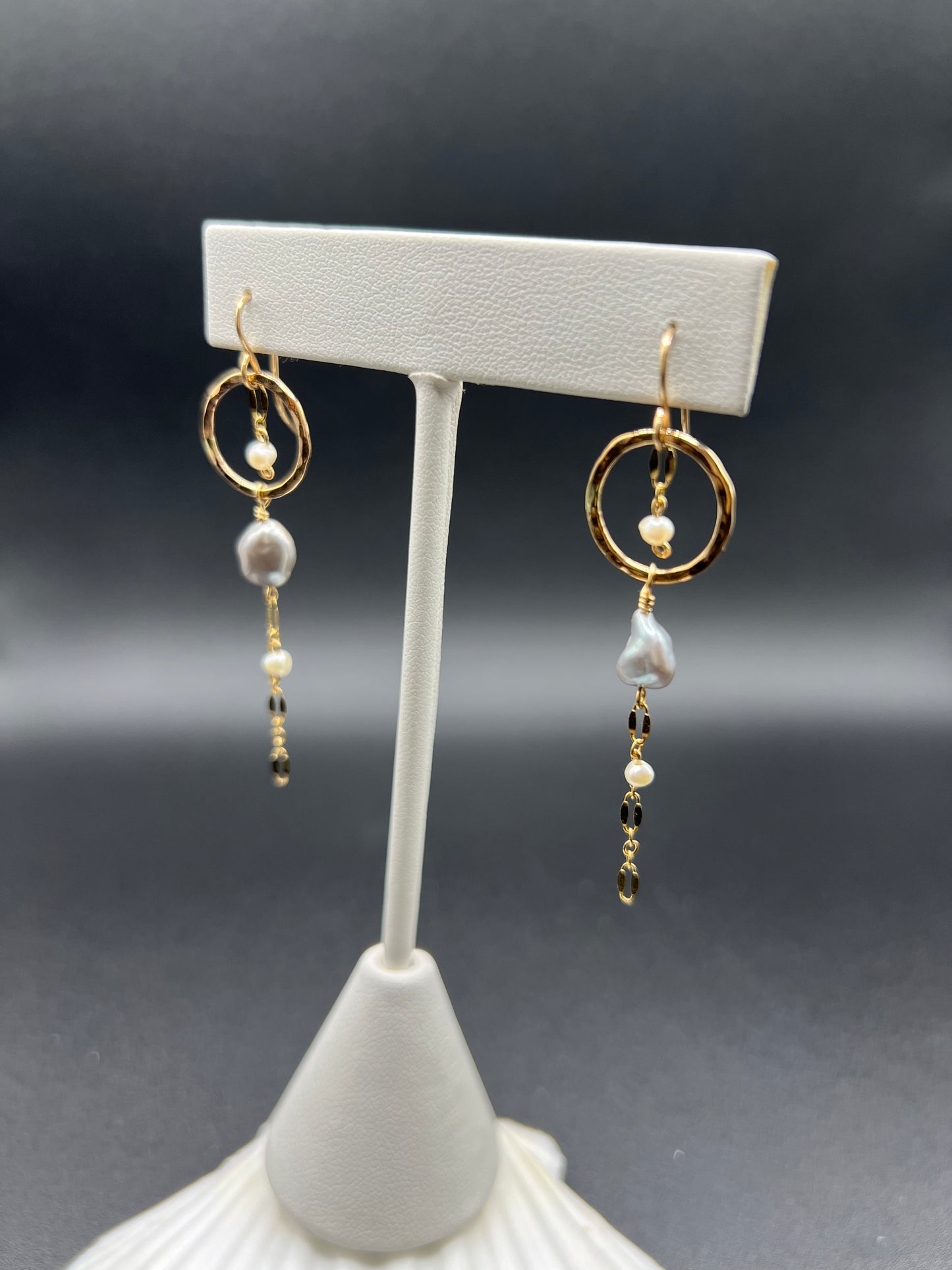 Blue Freshwater Pearl Earrings