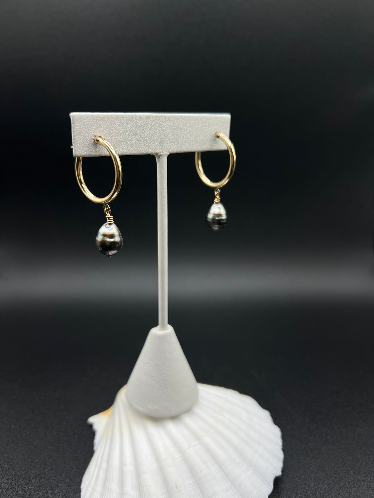 Tahitian Pearl Hoops